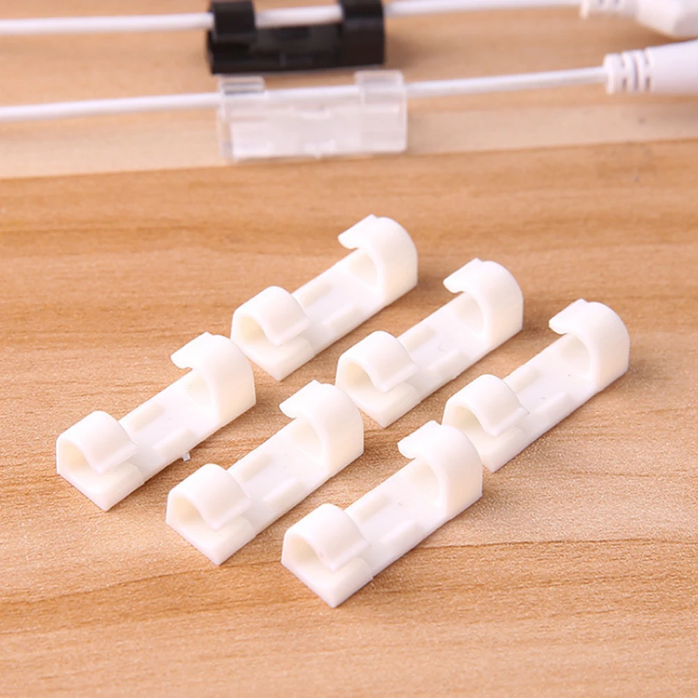 20PCS Tidy Organiser Wire Cord Lead USB Charger Holder Organizer Cable Drop Clip Desk 3 Color | Обустройство дома