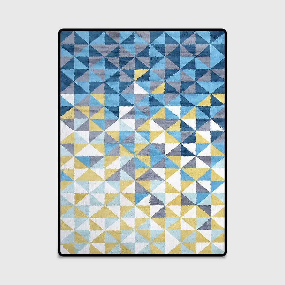 

Fashion Nordic geometric carpet yellow blue rugs livingroom bedroom hallway kids room carpet bathroom tapetes customized