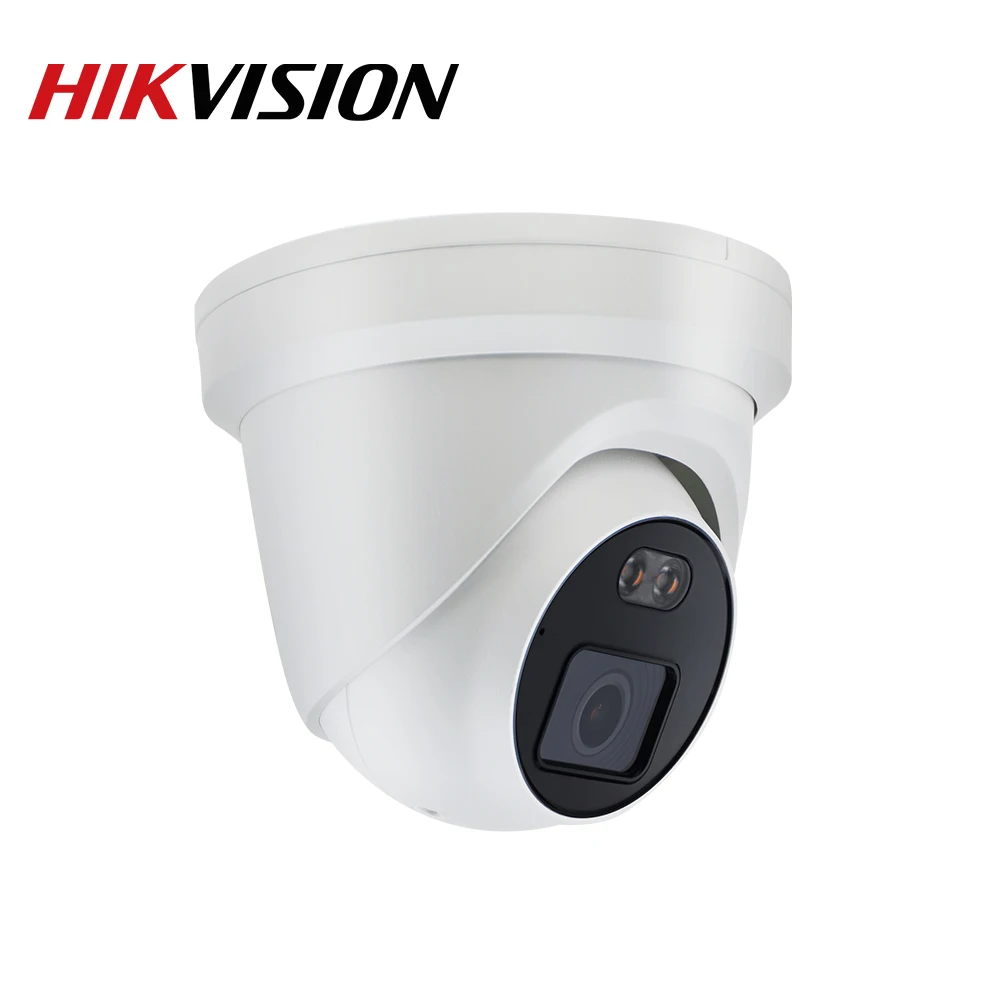 hikvision 4mp colorvu ip camera turret ds 2cd2347g1 lu poe 247 colorful image built in mic support sd card slot face detection free global shipping