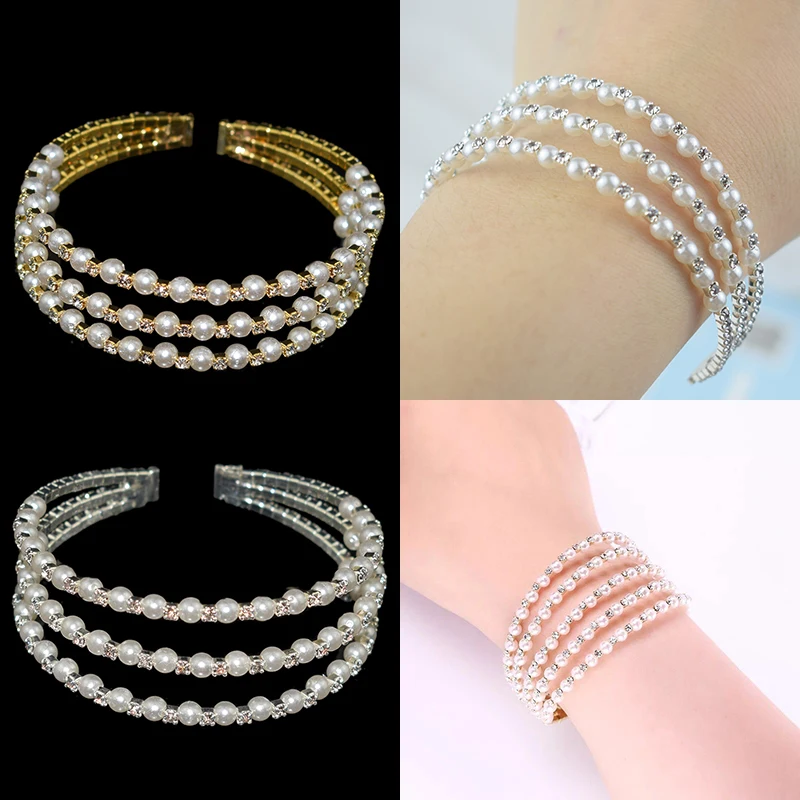 Красивые открытые жемчужные браслеты женские с золотым и серебряным покрытием