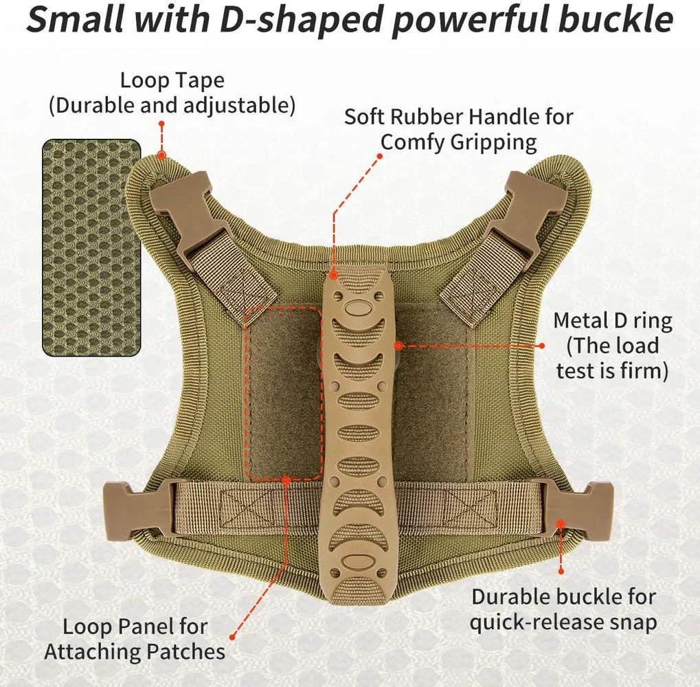 Arn&eacute;s t&aacute;ctico militar para perros y gatos, Collar de chaleco de nailon 600D MOLLE, transpirable, correa de pecho ajustable para entrenamiento, caminar, seguridad para cachorros-2
