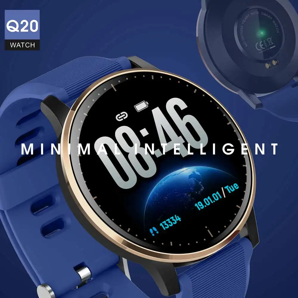Фитнес-браслет Q20 2019 умные часы с сенсорным экраном водонепроницаемые измерением