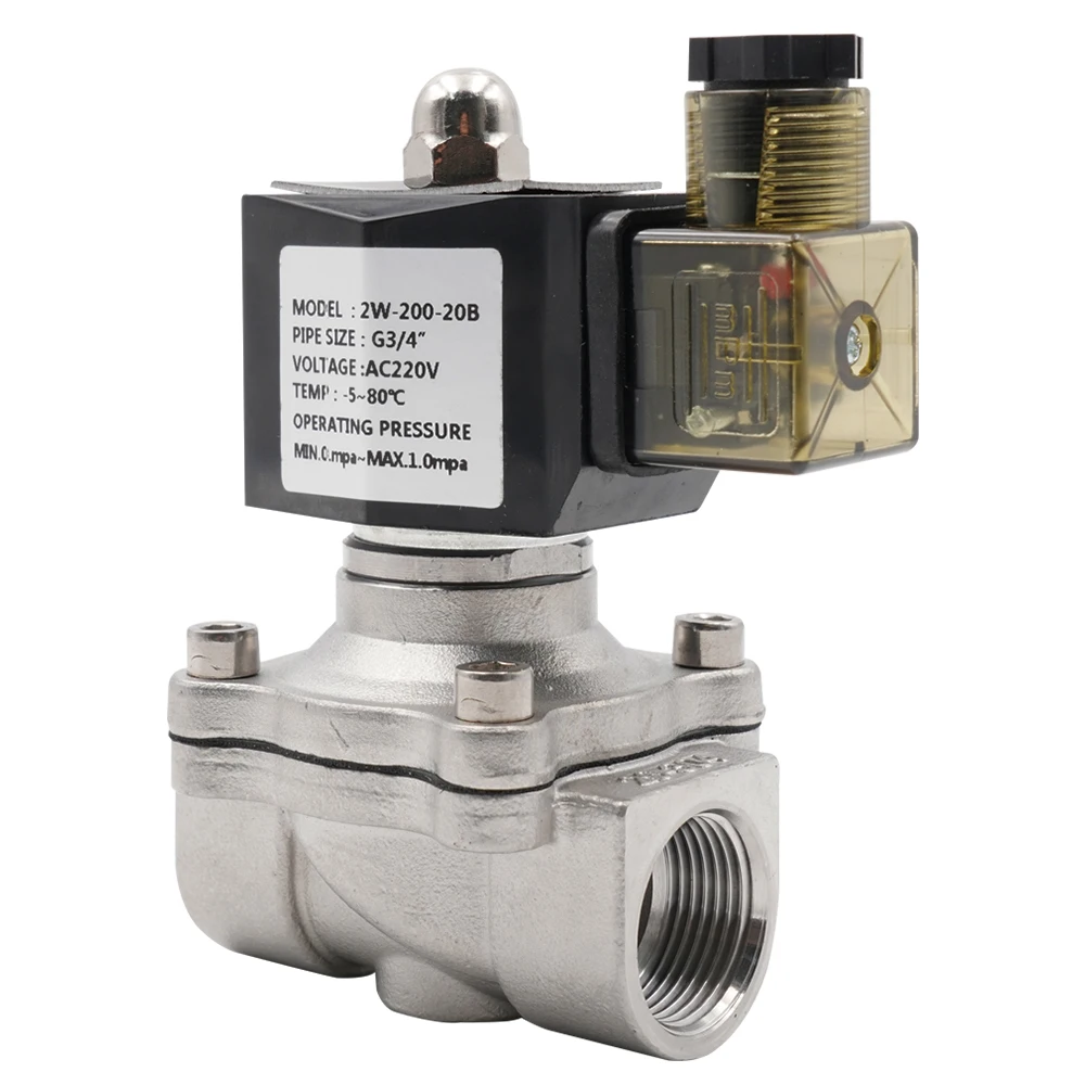 Нормально закрытый электромагнитный клапан G3/8 дюймов до G2 водяные и масляные