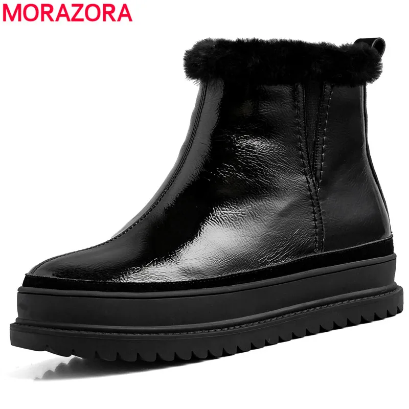 MORAZORA/2020 Новое поступление Женские ботинки из натуральной кожи Модная женская