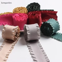kewgarden diy bow tie corsage accessories sewing handmade tape 1 1 5 25 38mm laciness suede ribbons packing riband 10 yards
