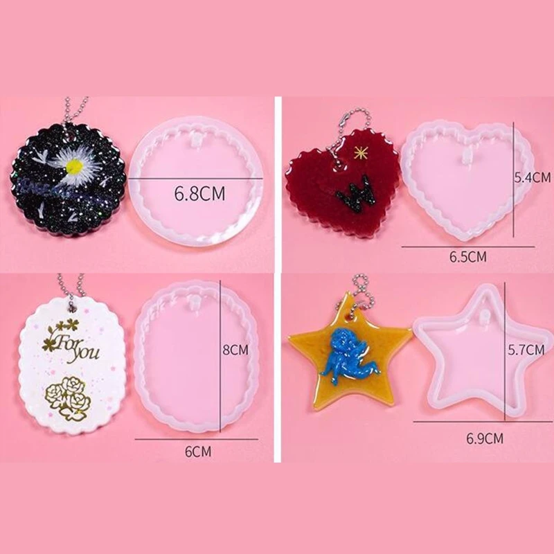 

12Pcs/Set DIY Crafts Keychain Geometry Pendant Casting Silicone Mould Jewelry Making Tools Crystal Epoxy Resin Mold