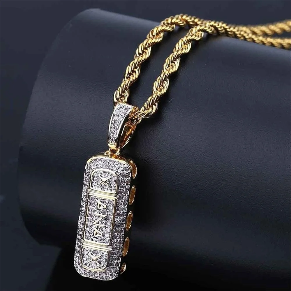

Trend Fashion Rock Hip Hop Zircon Pendant Necklace Men's Women's Holiday Gift Jewelry Wholesale