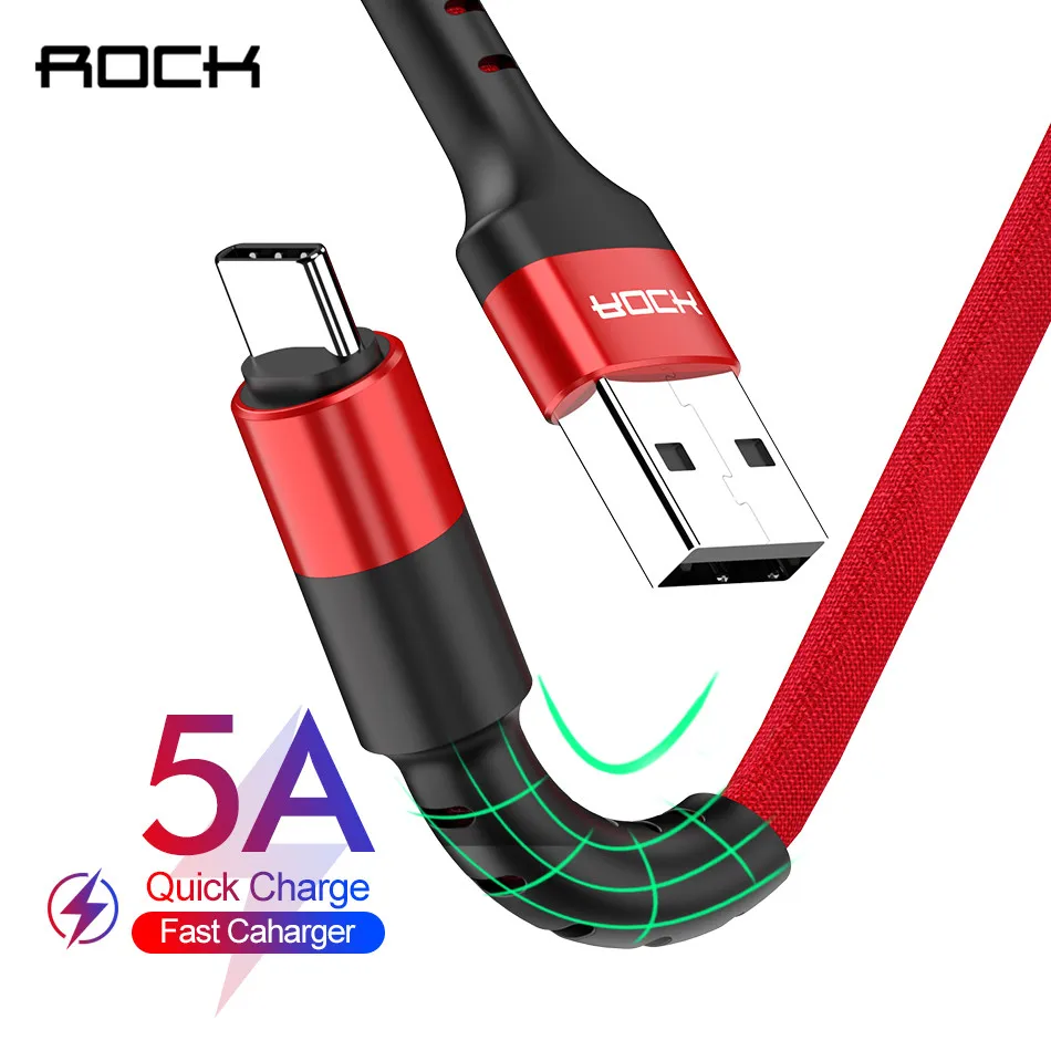 Кабель Rock usb type C для samsung S9 S8 Note 9 8 мобильный телефон быстрая зарядка кабель