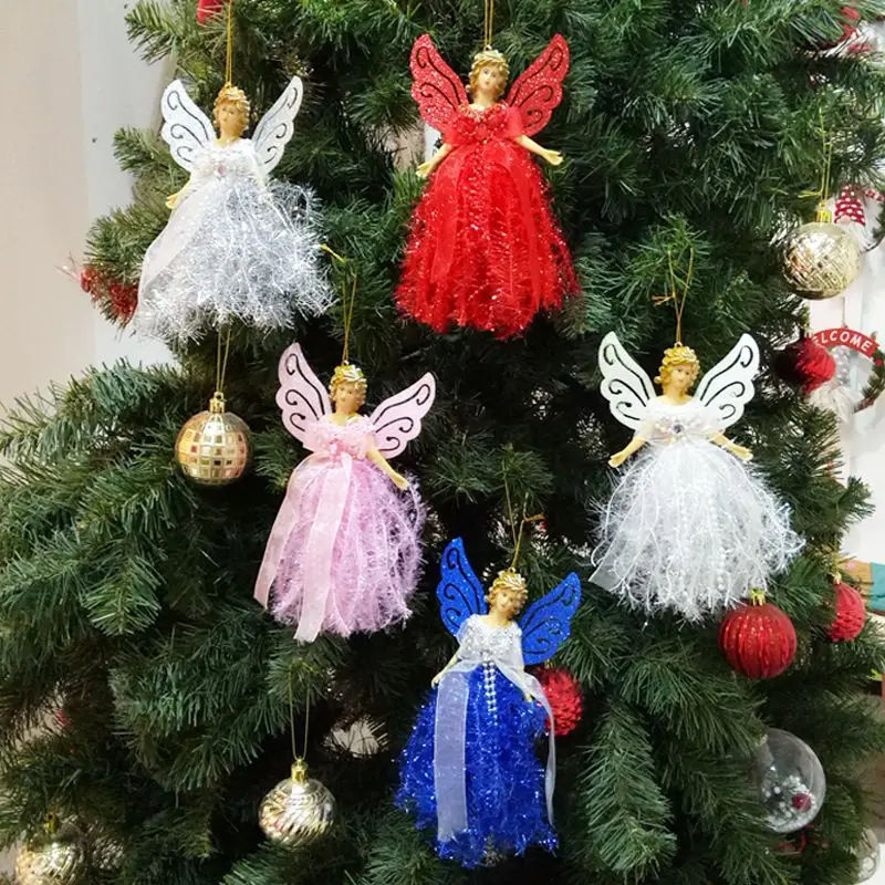 

Cute Christmas Angel Drop Ornaments With Hanging Rope Portable Christmas Tree Decoration Home Gift Festive Party Supplies