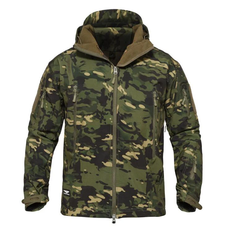 

Tactical Softshell Hoodie Jacket Men Outdoor Fleece Jacket Wind Waterproof Multicam Black A-TACS Kryptek VKBO(SKU050403)