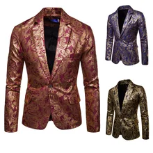 Men's suits 2021 fashion autumn and winter new casual ethnic style bronzing floral slim suit jacket men wedding blazer men (3)