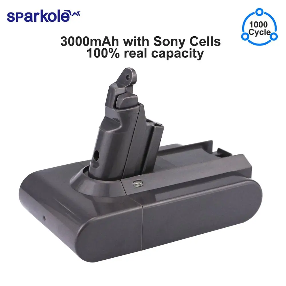 Sparkole 21,6 V 3000mAh литий-ионный аккумулятор для Dyson V6 DC58 DC59 DC61 DC62 животный DC72 DC74 аккумулятор с импортной ячейкой VTC6