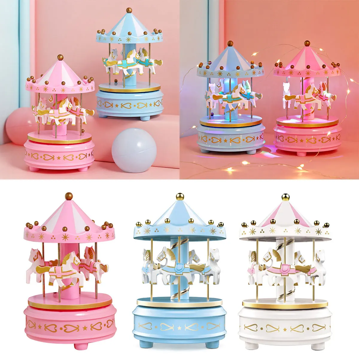 Веселая круглая музыкальная шкатулка геометрическое украшение для детской