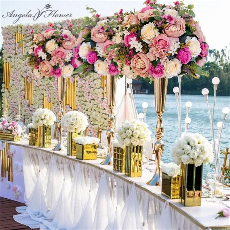 Европейский ретро Искусственный цветок розы шар с железным подсвечником DIY