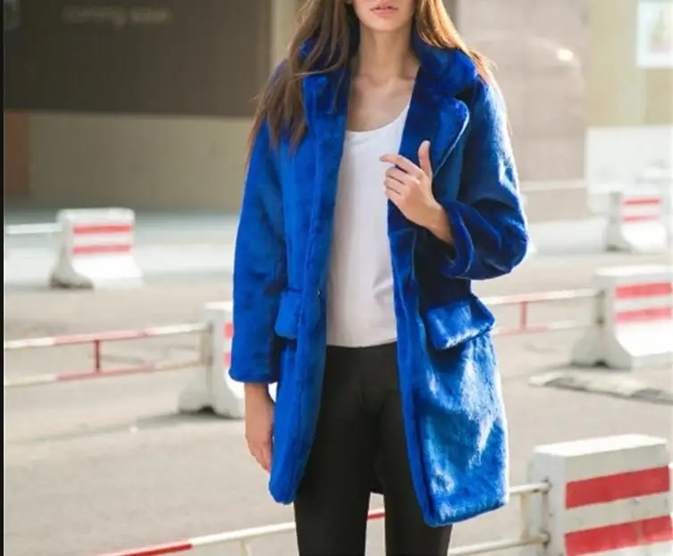 

5 Colors Faux Fur Coat Celebrity Long SLeeve Women Evening Party Fashion Nihgt CLub Winter Warm Faux Fur Coat Women