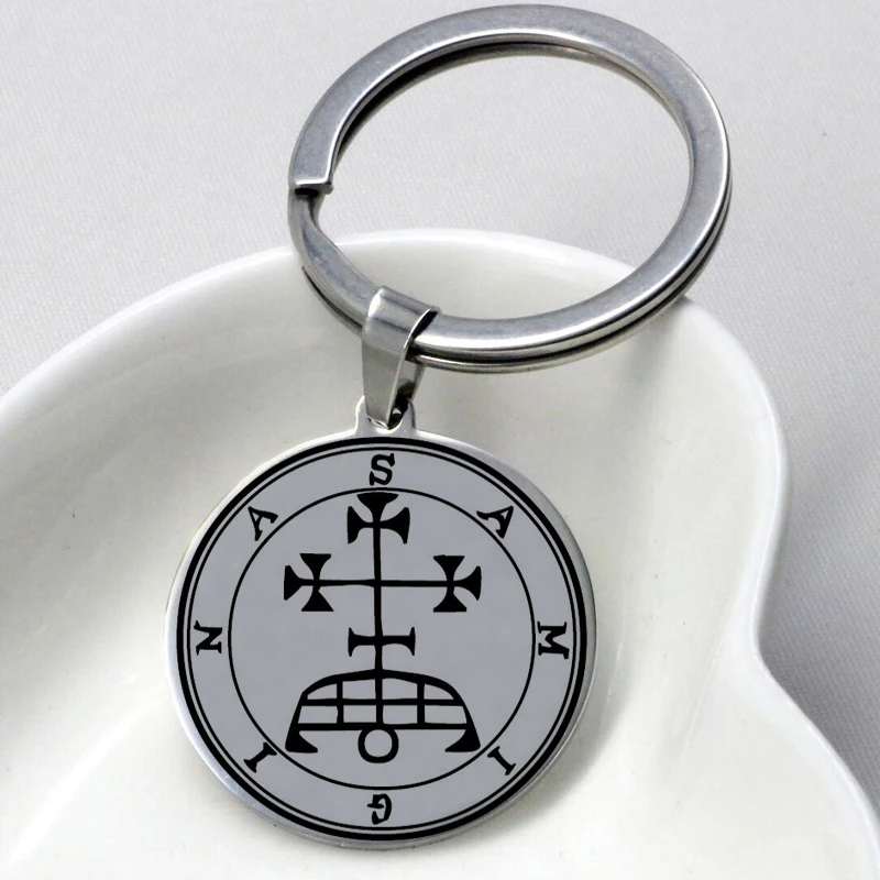 Брелок из нержавеющей стали с геометрическим рисунком YP7483 | Украшения и