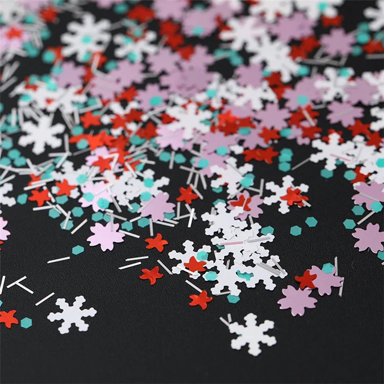 1 Box 3D Snowflakes Colorful Slices Nail Sequins Christmas Tree Art Decorations UV Gel Polish Thin Sticker Designs Manicure | Красота и
