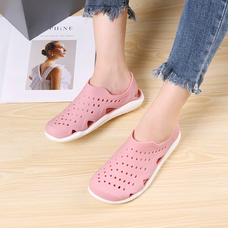 Women's Sandals Hole Shoes Solid Color Breathable Non-slip Garden Beach Outside Shoes for Women Slippers Summer Clogs Sandalias
