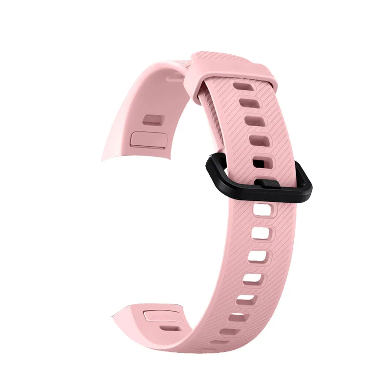 Два-Цвет мягкий силиконовый ремешок для honor band 4/5/3 спортивный ремешок пористый вентиляции Цветной браслет honor band 4 ремень - Цвет: Pink