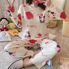 Женский пижамный комплект с длинным рукавом, осенняя Женская одежда для сна с милыми животными, женская тонкая Милая Домашняя одежда, женская пижама