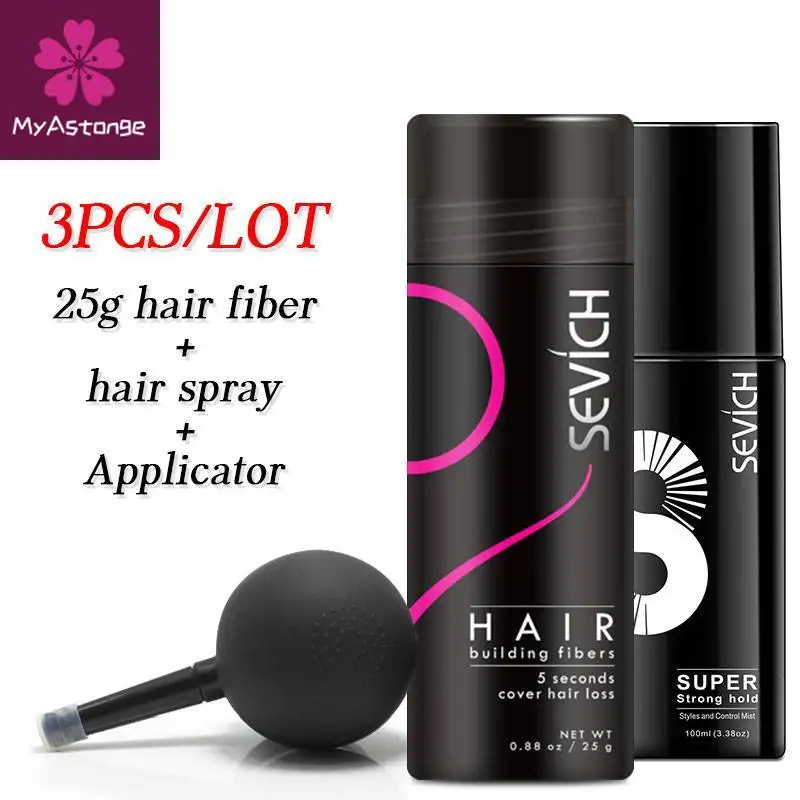 

Sevich 3PCS/SET Anti Hair Loss 25g Keratin Hair Fiber Spray With Applicator Nozzle Thickening Hair 100ml Strong Hold Hair Spray