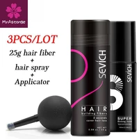 sevich 3pcsset anti hair loss 25g keratin hair fiber spray with applicator nozzle thickening hair 100ml strong hold hair spray