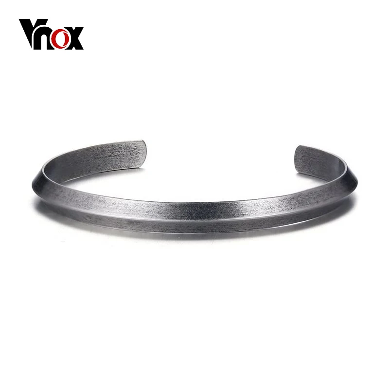 Vnox Простой Браслет манжета и браслет для Для женщин мужчин Классические Винтаж