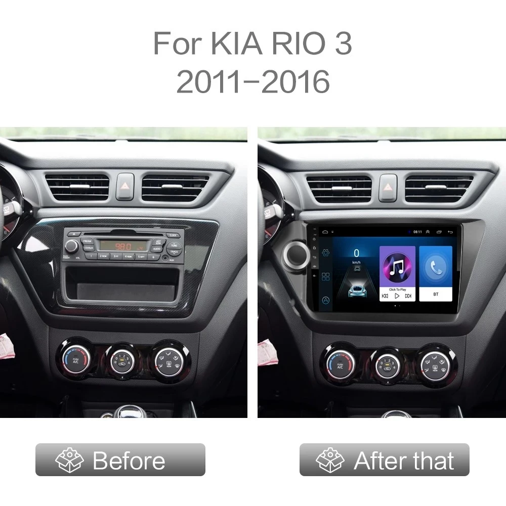 

2 din Android 10 для KIA RIO 3 & 4 Автомобильный мультимедийный видеоплеер 9 дюймов сенсорный экран GPS Стерео навигация WiFi плеер ОЗУ 2 ГБ + ПЗУ 32 Гб