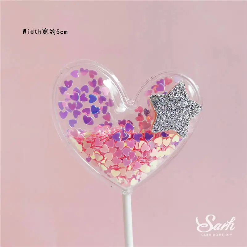 2pc heart topper Кролик пара кролик с днем рождения украшения Сердце Дерево розовый торт Топпер для свадебной вечеринки малыш день Святого Валентина юбилей Любовь Подарки - Цвет: 2pc heart topper