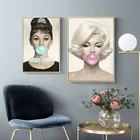Ретро ностальгическая Женская звезда персонаж Холст Картина Мэрилин Монро Одри Хепберн воздушные шары постеры крыльцо спальня роспись картины