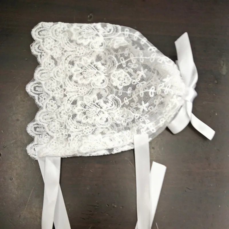 

baby newborn haps hundred days embroidery full lace cap princess hat breathable Ventilation hollow lace flower caps