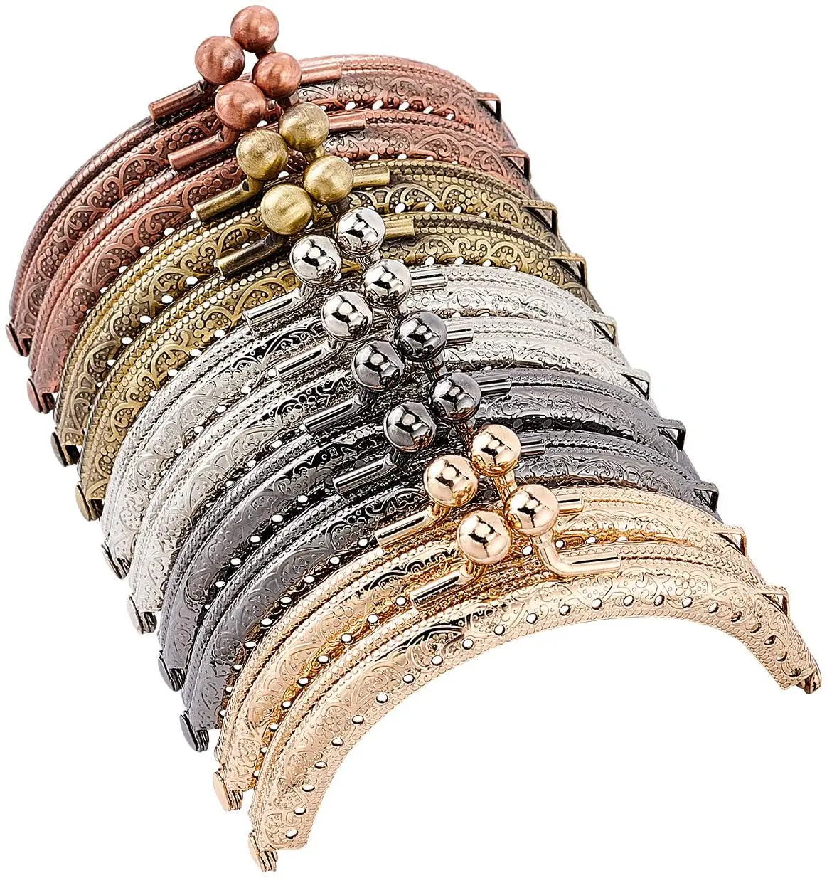 

10Pcs Metal Purse Frame, 3.3 Inch 5 Color Kiss Clasp Frame, Metal Frame Bag Kiss Clasp Lock for Craft, Purse Making, Bag Making