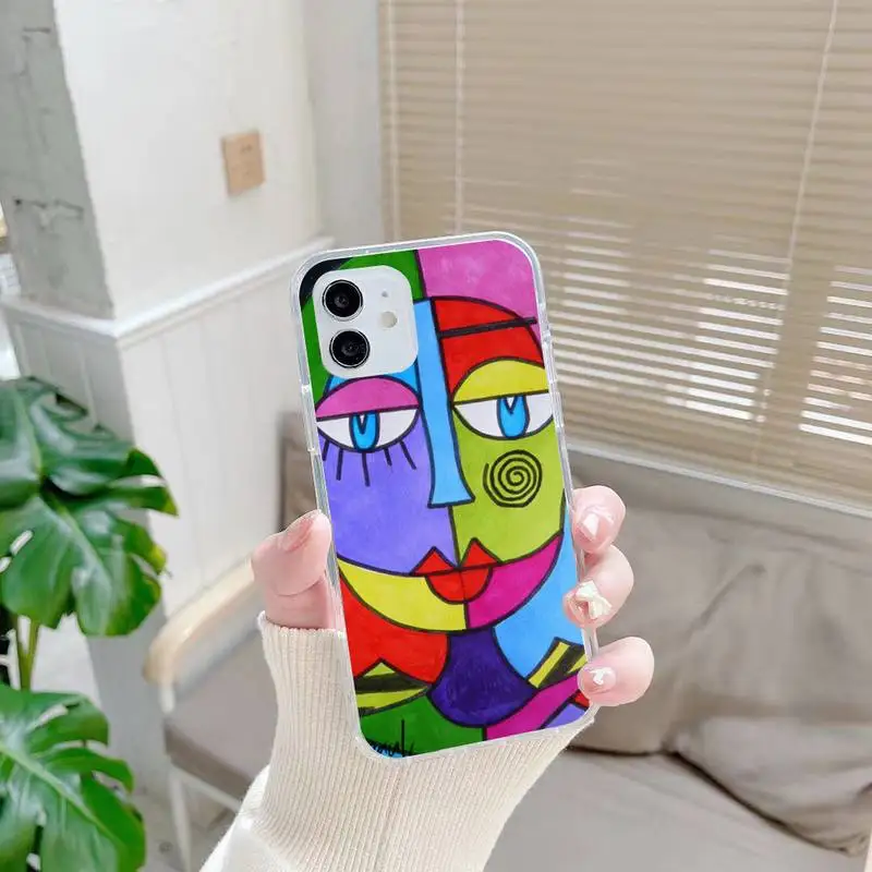 

Picasso abstract Art painting Phone Case For Samsung S10 S20 Note20 A71 S4 S5 S6 Plus S20Fe lite Transparent Nax Fundas Cover