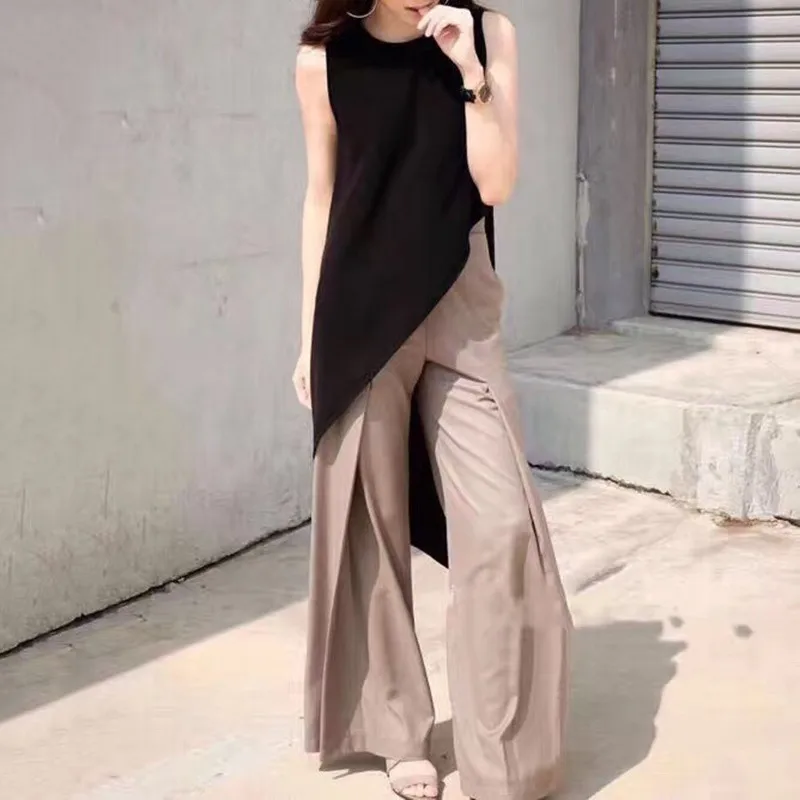 Блузка CHICEVER женская шифоновая рубашка с круглым вырезом без рукавов