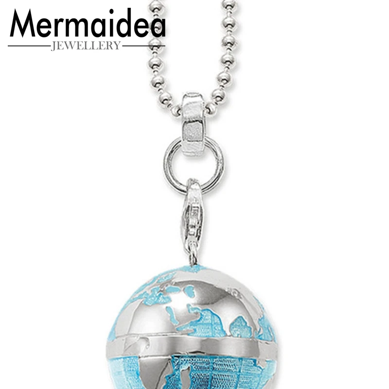 Европейский бренд синий глобус земля Подвесные Ожерелья модные пирсинг женские