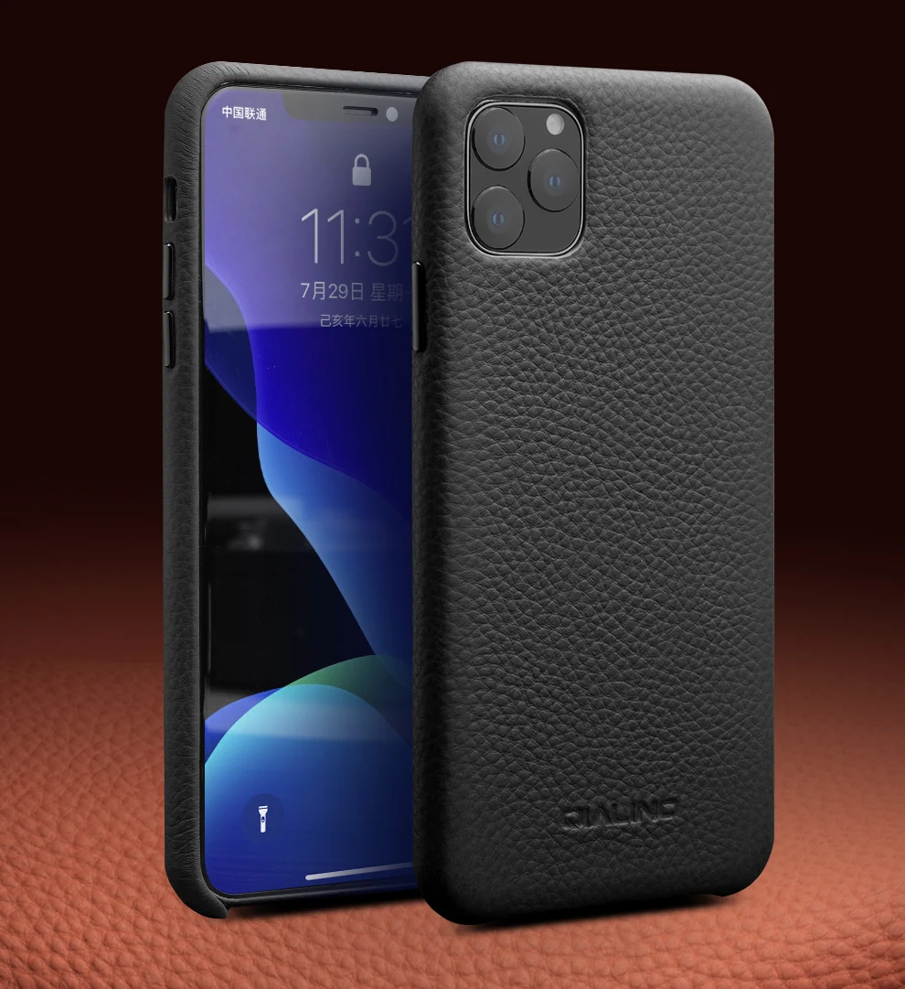 Чехол ручной работы из натуральной кожи для iPhone 11 Pro Max, чехол из зернистой кожи с узором, чехол для телефона для iPhone 11 Pro Max, черный чехол