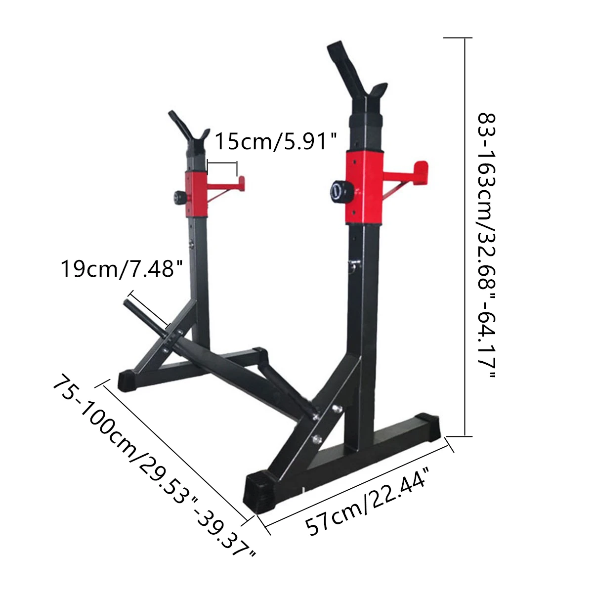 

350KG Adjustable Squat Rack Fitness Muscle Training Barbell Stand Workout Trainer Weight Lifting Home Gym Fitness Equipment