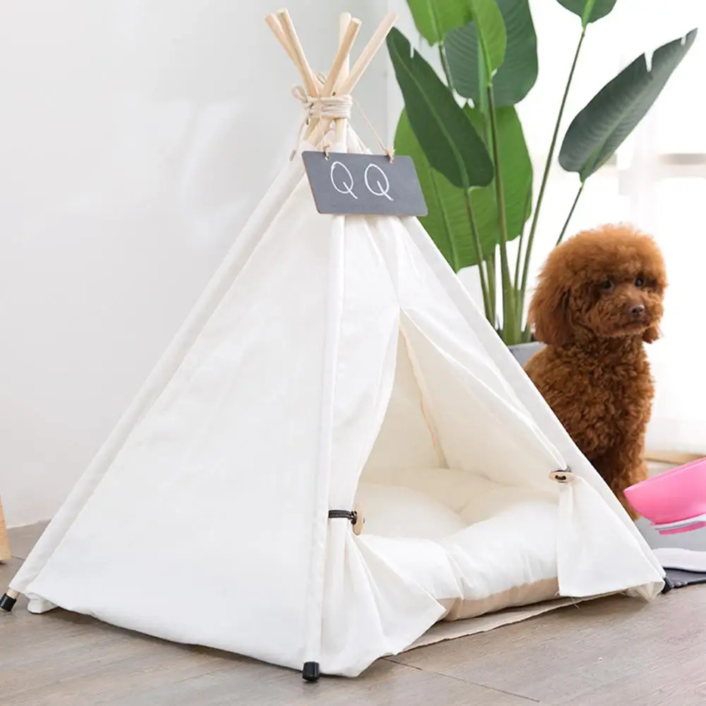 Креативный игровой домик складная белая палатка для собак кошек со спальным