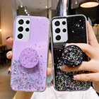 Роскошный блестящий чехол для Samsung Galaxy S20 FE S21 Plus Note 20 Ультра мягкий прозрачный защитный чехол-подставка из ТПУ