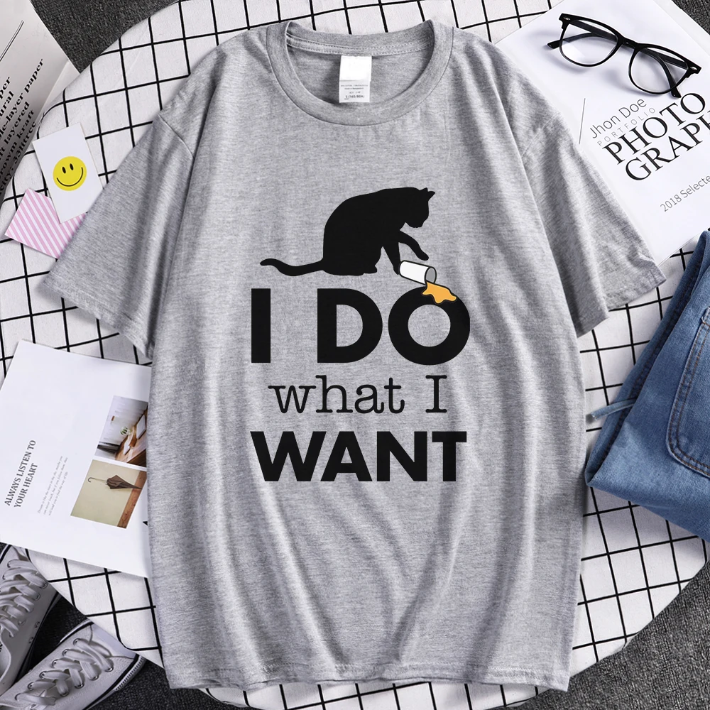 

Я делаю, что я хочу, Забавный принт кошки, мужские высококачественные футболки для мужчин, Модные Винтажные футболки, футболки, одежда оверс...