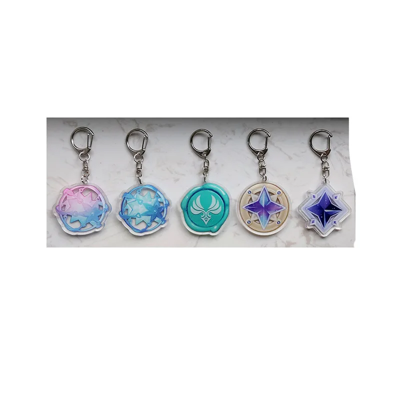 

Anime Accessories Game Genshin Impact Cosplay Props Metal Keychain Project Venti Diluc Fischl Pendant Eye Of God Kids Toys Gifts