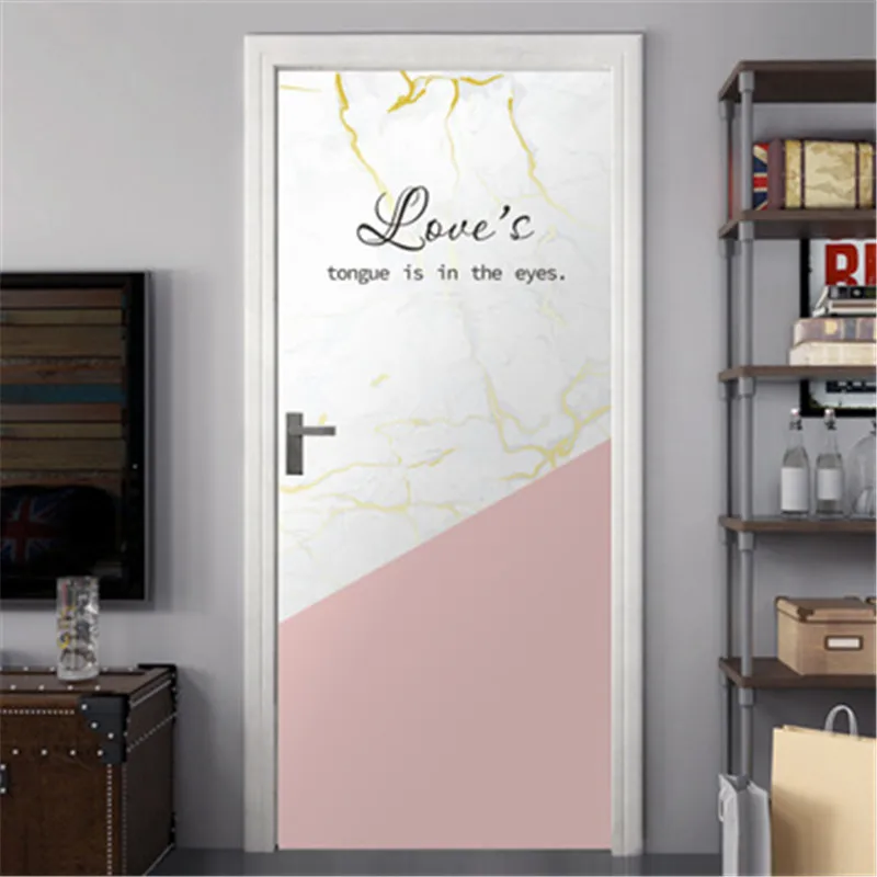 Простой стиль 3D геометрическая мраморная текстура наклейка на дверь гостиная