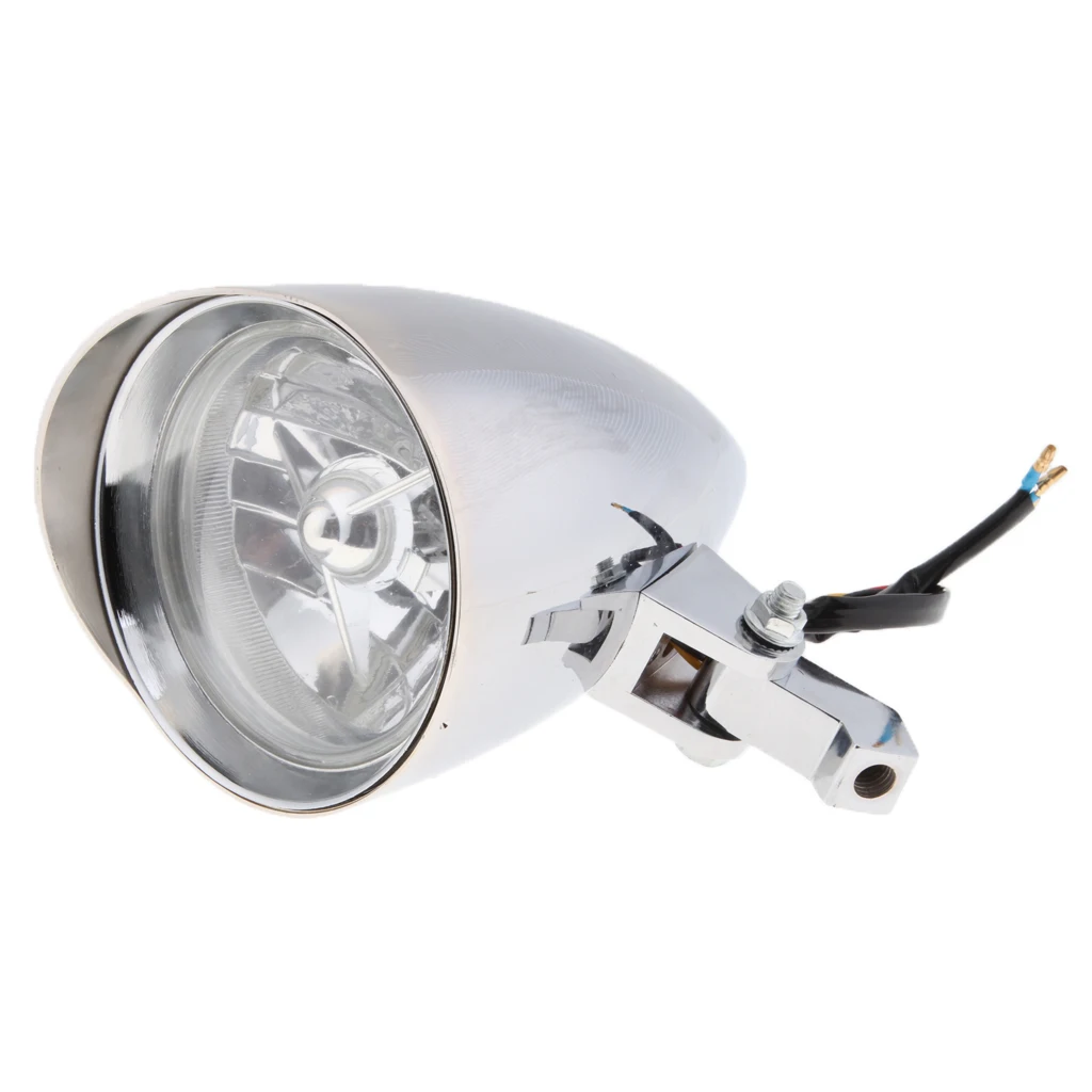 4.5 дюймовый мотоцикл Хромированная фара 12В с козырьком для Bobber Chopper Cruisers| |