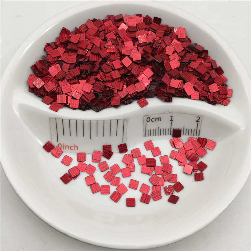 3mm Stripe Red 20 г 2,5 мм квадратные ПВХ Блестящие Блестки для маникюра, свадебного конфетти, блестки для рукоделия/орнамента - Цвет: 3mm Stripe Red