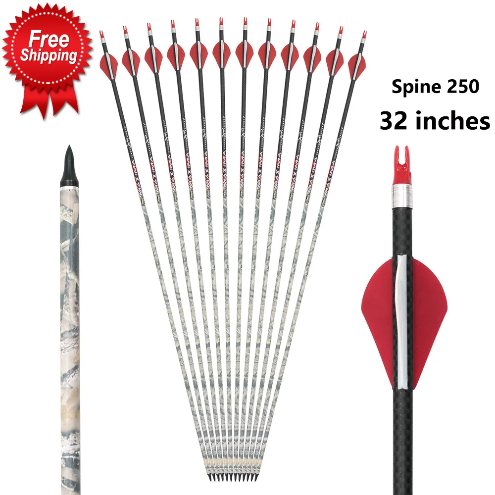Стрелы из чистого карбона для стрельбы лука 32 дюйма 3K 250|arrow spine|carbon arrow spinepure carbon