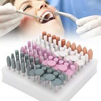 100pc assorted dental stone grinding light curing resin polisher head burs stone nail drill bits set high temperature resistance