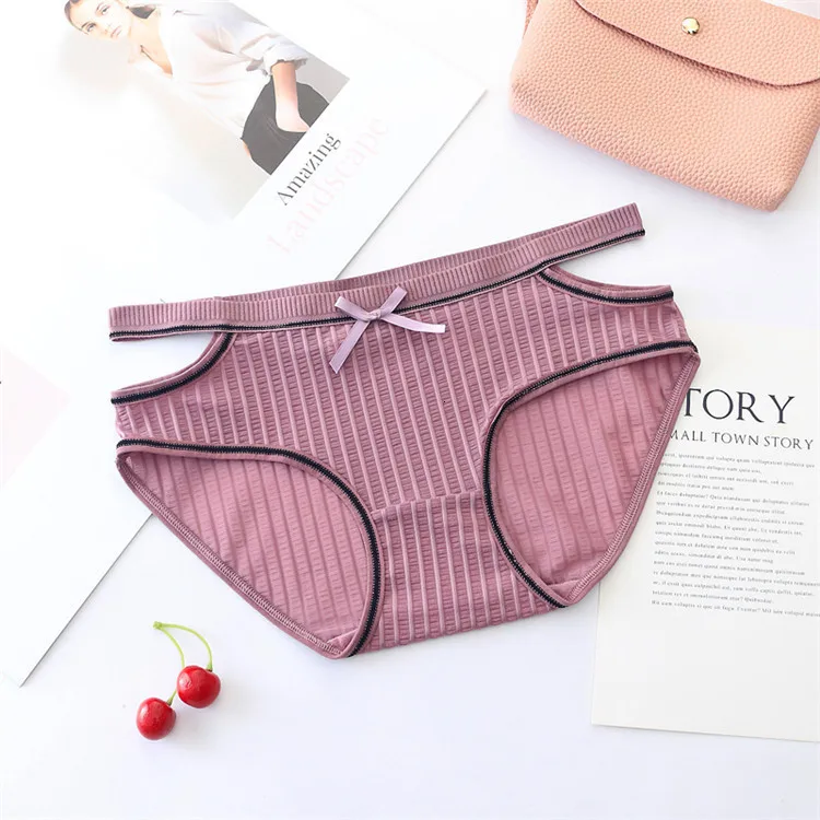 Женские трусики для девочек сексуальные кружевные хлопковые стринги с вышивкой