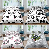 home textiles luxury 3d panda duvet cover set and pillowcase kids bedding set aueuukus queen and king size bedding