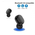 Миниатюрные наушники-вкладыши 5,0 Bluetooth, Hi-Fi беспроводная гарнитура с микрофоном, спортивные наушники-вкладыши, гарнитура с стерео звуком для всех телефонов