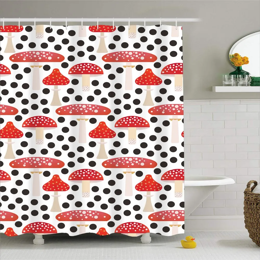 3D печать прочный Водонепроницаемый полиэстер занавеска для душа с крючками 1 шт